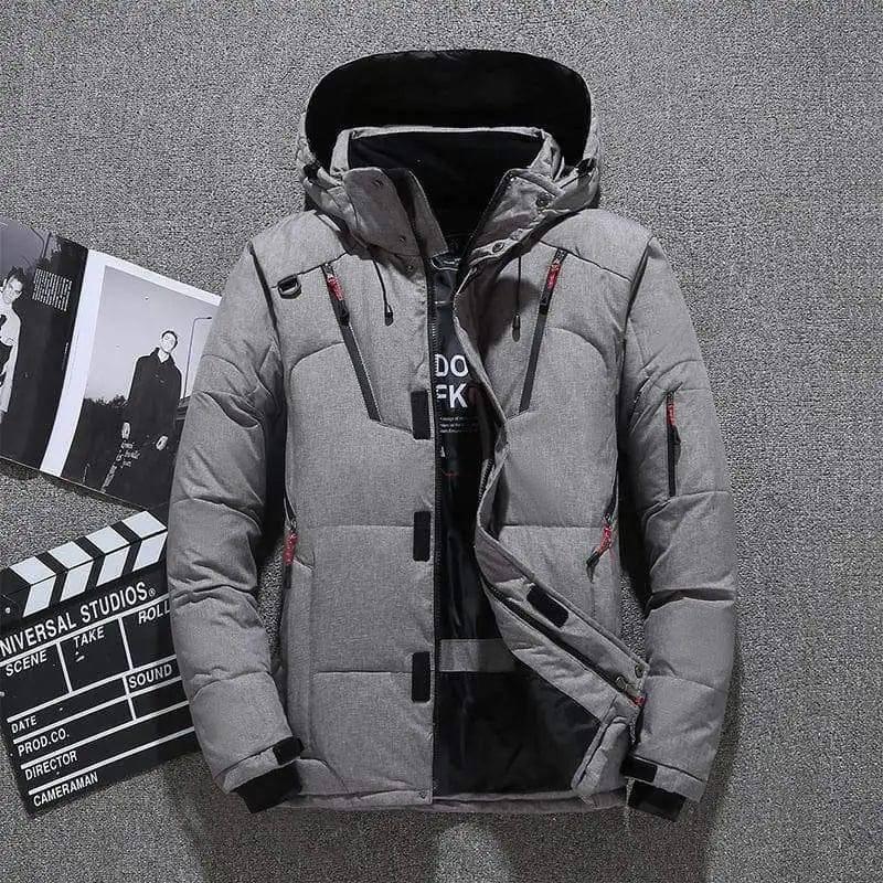 LOVEMI - Lovemi - Winter Thick Men Jacket Solid Hooded Coats Hat