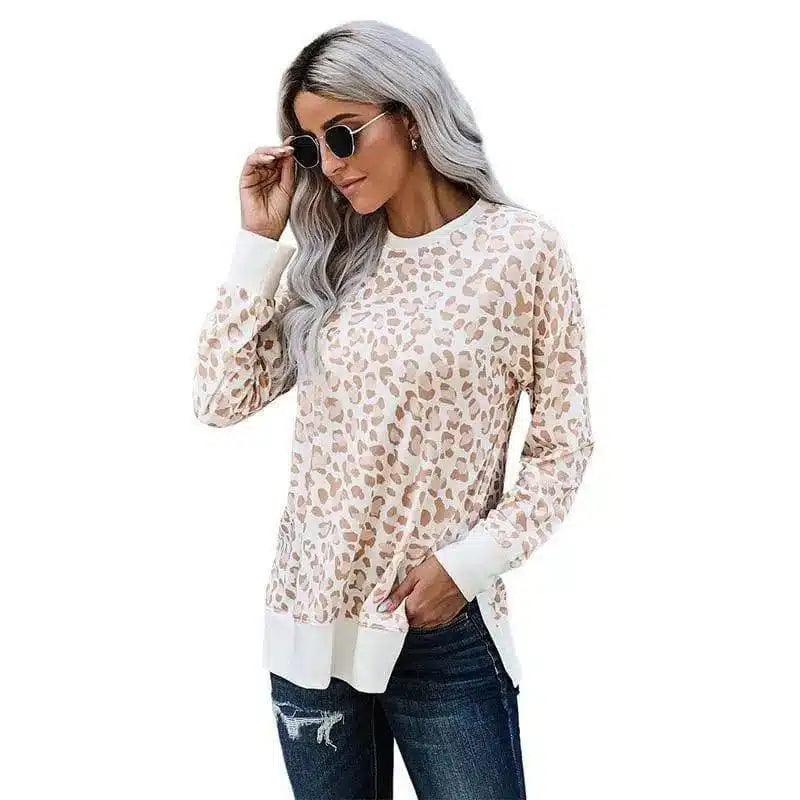 Women's Leopard Print Casual Top-Leopard print-4