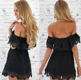 Women's Off Shoulder Lace Dress-3