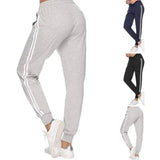 Women's White-Trimmed Two-Bar Sports Leggings-1