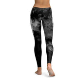 Yoga angel wings print sweatpants-Black-2