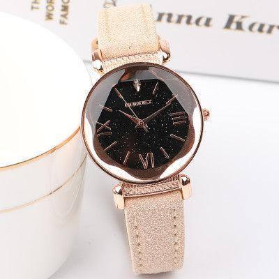 Luxury Ladies Watch Starry Sky Watches For Women Fashion-Khaki-5