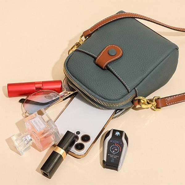 Lychee Pattern Mobile Phone Bag Small High Quality Leather Crossbody Bags For Women Wallet-7