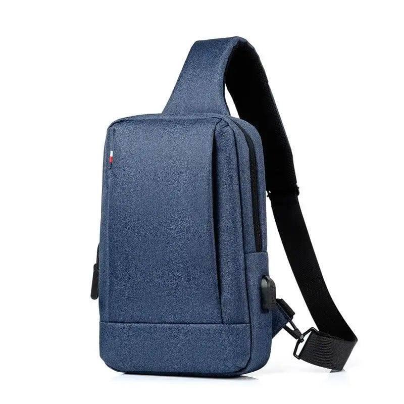 Men Chest Bag Shoulder Bags Crossbody Sling Backpack-Navy-5