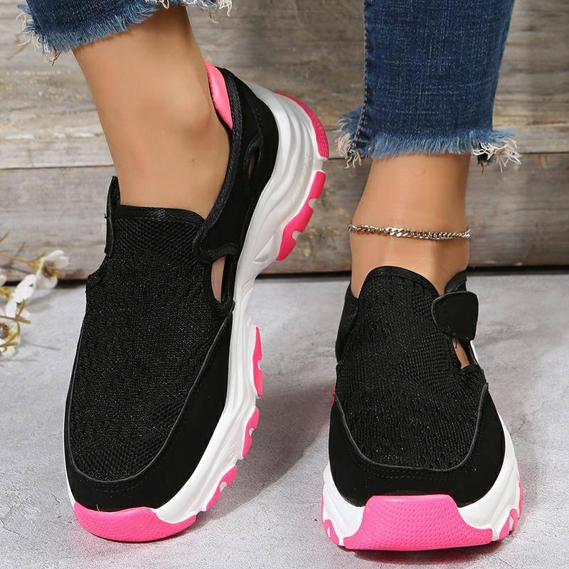 Sport Shoes Women Fashion Outdoor Flat Heel Round Toe Preppy Running Shoes-3