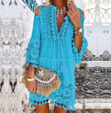 New Women's Fashion Sweet Ladies Dress-blue-2