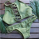 Nouvelle Multi-corde Bikini Dames Maillots De Bain Sexy-Blackishgreen-4