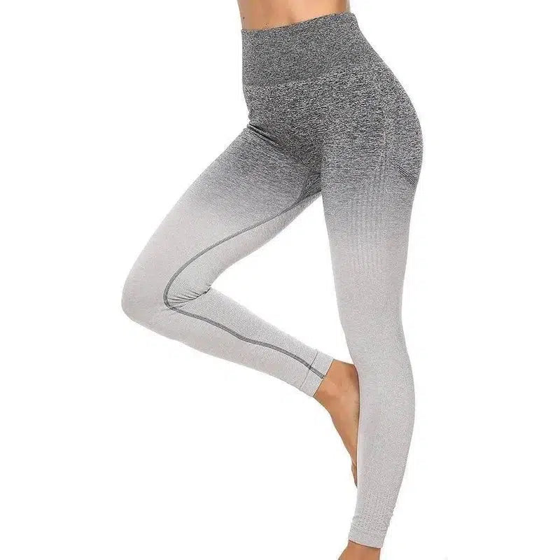 Nylon Seamless Fitness Leisure Yoga Pants Women's Sports-Gradient gray-1