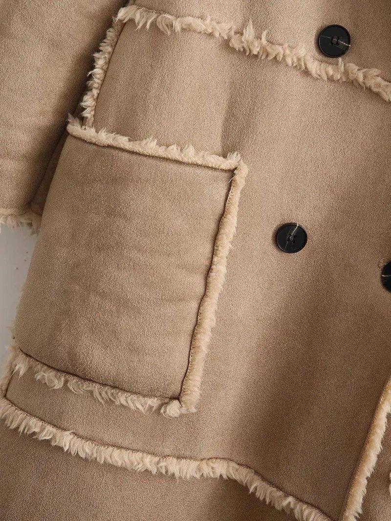 Personality Stitching Fleece Coat Coat Autumn And Winter-2