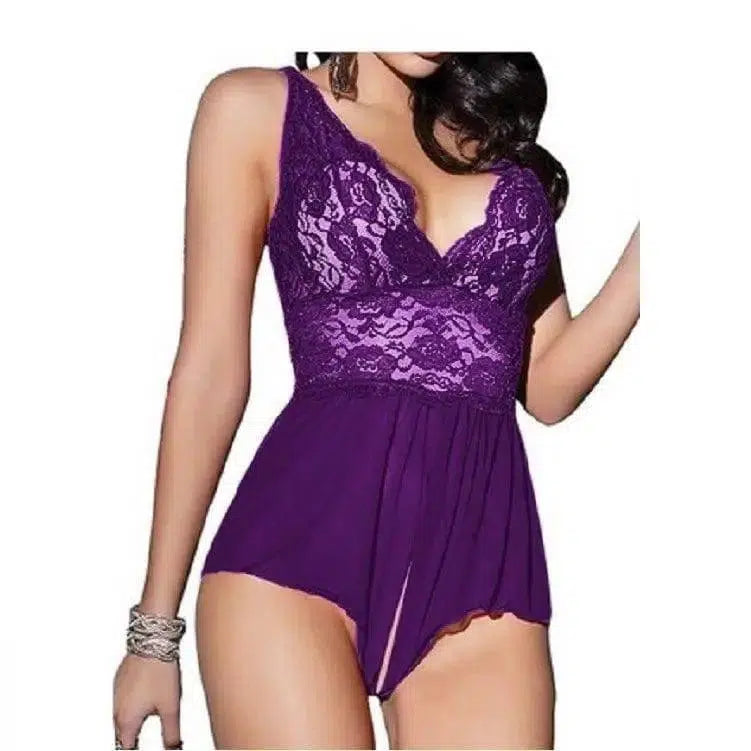 Plus size lingerie-Purple-6