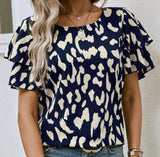 Pullover Round Neck Printed Loose Casual Short Sleeve-5