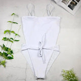 Pure Color Sexy European And American Bikini Beach Vacation-White-4