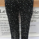 Rhinestone Stockings Black Ins Thin Fish Mouth Pantyhose-Black-2