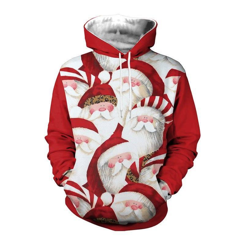 Santa Halloween Christmas Couple Hooded Sweater-3 Style-4