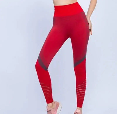 Seamless knit yoga pants-Red-6