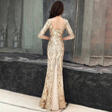 fishtail dress in sequined evening dress-2