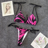 Sexy flame print strappy bikini-RoseRed-6