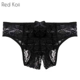 Lingerie Cut Out Underpants Briefs Lace-Black-5