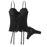 Sexy Lingerie Nightclub Sexy File Underwire Gather Uniform-Black-5