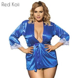 Sexy Pajamas Set With Belt ly Lingerie Nuisette-Blue-3