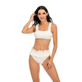 Solid Color High Waist Pit Strip Bikini Ladies Split-1