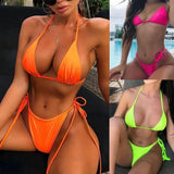 Solid color split bikini-1