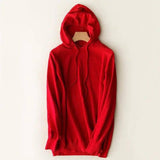 Spring and autumn hooded sweater women pullover-Red-8