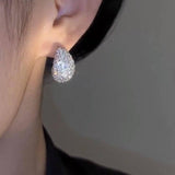 Stunning Earrings Styles for a Sparkling Look-Zircon Water Drop Earrings-6