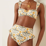 Swimsuit Triangle Micro Bikinis Low Waist Tight Women's-Yellow-1