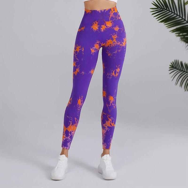 Tie-dye Printed Yoga Pants Fashion Seamless High-waisted-2