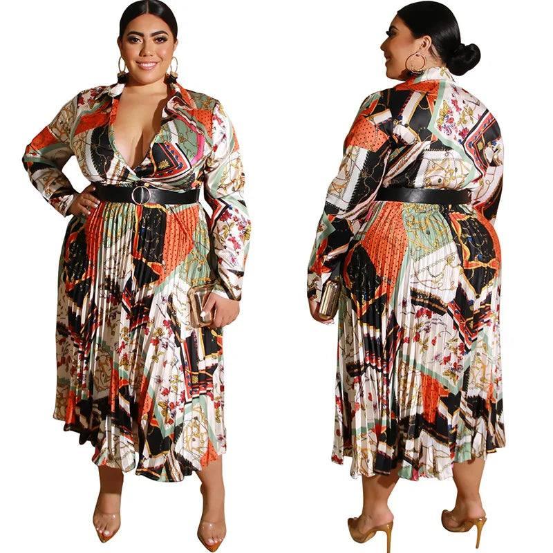 Autumn Women Plus Size Dress Bohemian Dresses-4