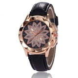 Unique Floral Designer Watch for Women: Trendy Accessory-black-4