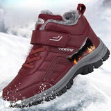 Winter Boots Women Men Warm Plush Velcro Snow Boots Climbing-1