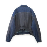 Women's Casual Patchwork Denim Pilot Jacket Coat-4