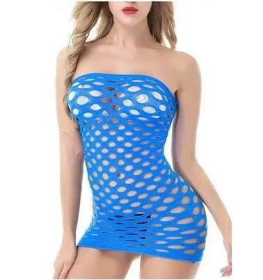 Women's Lingerie Hole Bag Hip Net Dress Short-2