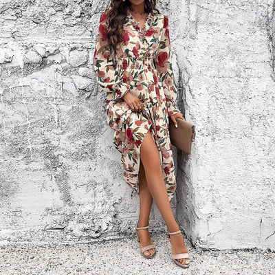 Women's Fashion Casual Holiday Floral Print Dress-3