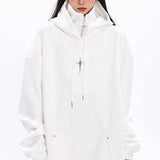 Women's Fashionable Loose All-Match Sports Hoodie-White-9