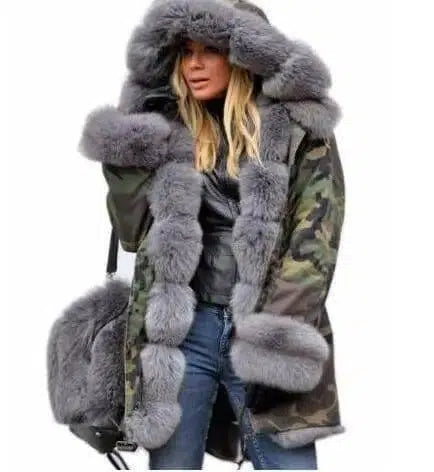 Women's fur collar coat-8