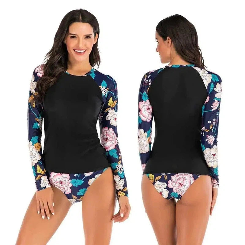 Women's long sleeve slit swimsuit-2style-7