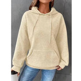 Women's Loose Casual Solid Color Long-sleeved Sweater-Apricot-13