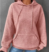 Women's Loose Casual Solid Color Long-sleeved Sweater-Pink-6