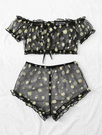 Women's Printed Lingerie Set-1