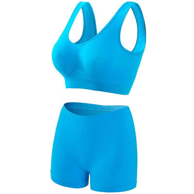 Women's Thin Underwear Push Up And Anti-sagging Fitness-Lake Blue-8