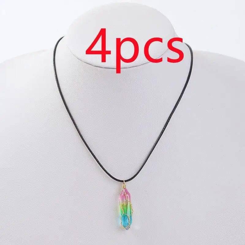 Women's Transparent Geometric Diamond Crystal Necklace-Color-4