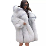 Chic Faux Fur Jacket for Ladies-White-4