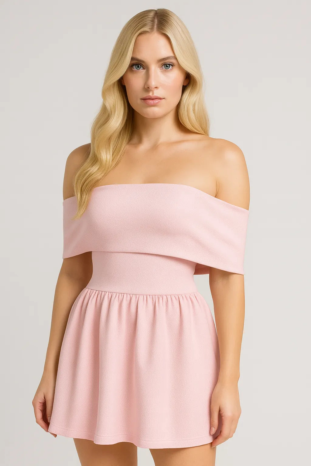 欧美风沙滩度假针织连衣裙