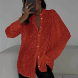 Long-Sleeved Sequin Shirt